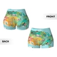thumbnail image 5 of Lsque USA Tourist Map Pattern High Waisted Biker Shorts for Women-Tummy Control Fitness Athletic Workout Running Yoga Gym Shorts,Moisture-Wicking-, 5 of 9