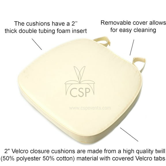 CSP Commerical Seating Products Hoop and Loop Ivory Cushions Chairs