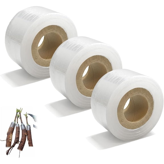 Grafting Tape 3 Pack – Stretchable Self-Adhesive Plant Grafting Film, Budding & Nursery Repair Tape for Fruit Trees, Floral Plants, Garden Stem Fix & Plant Support (Clear)