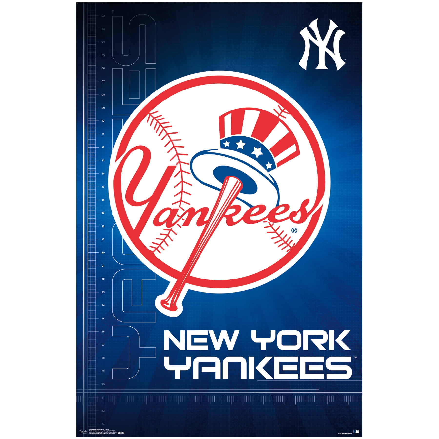 New York Yankees 23" x 34" Logo Wall Poster - Walmart.com - Walmart.com