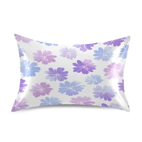 Satin Pillowcase Home Luxury Envelope Pillowcases Soft And Smooth Lavender-Colored Flowers