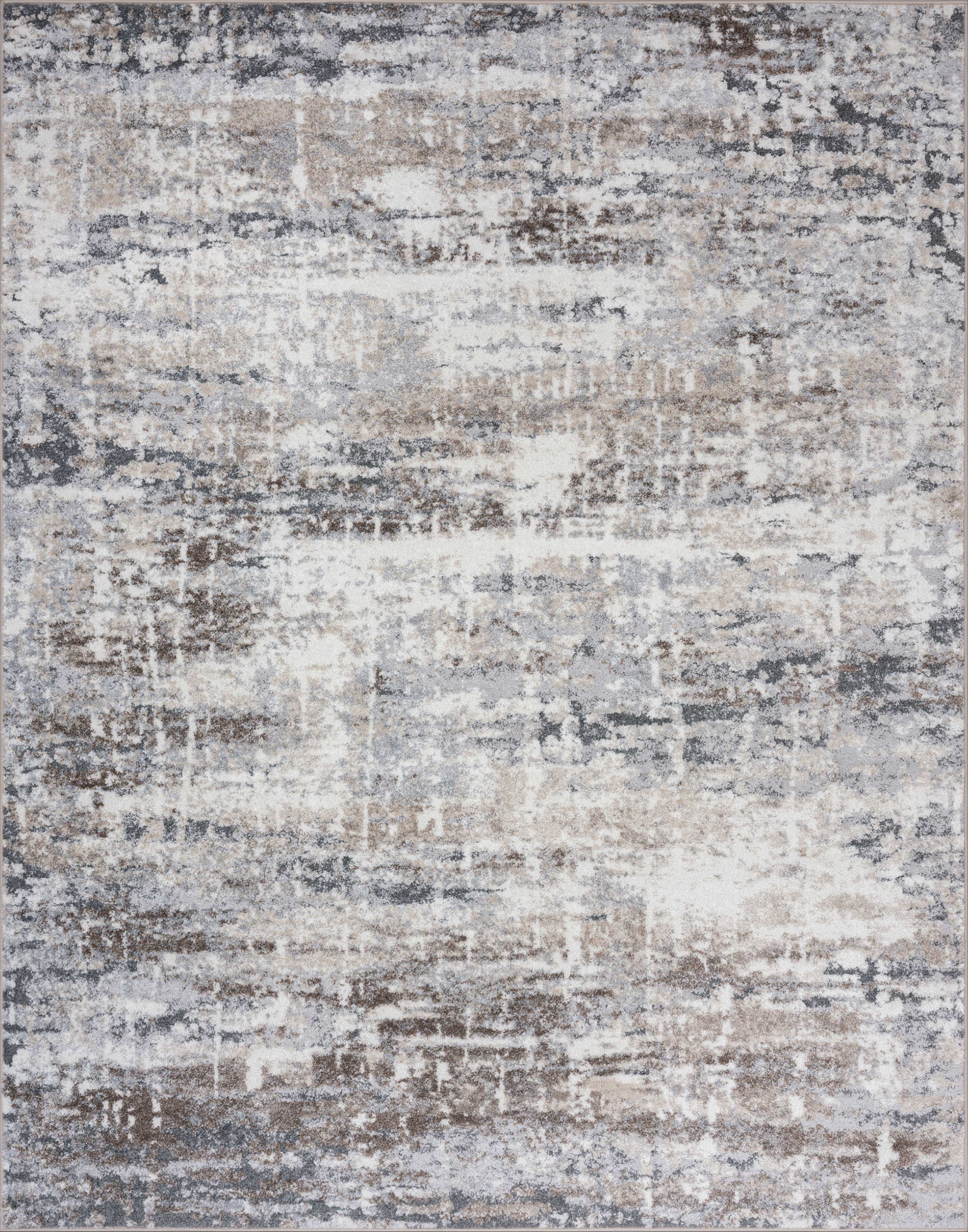 Contemporary 5x8 Area Rug (5'3'' x 7'3'') Abstract Beige, Gray Living Room Easy to Clean