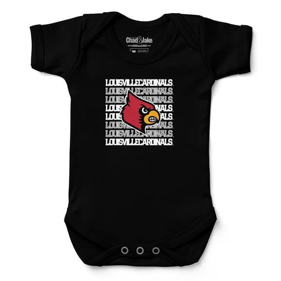 Infant Chad & Jake Black Louisville Cardinals Retro Bodysuit