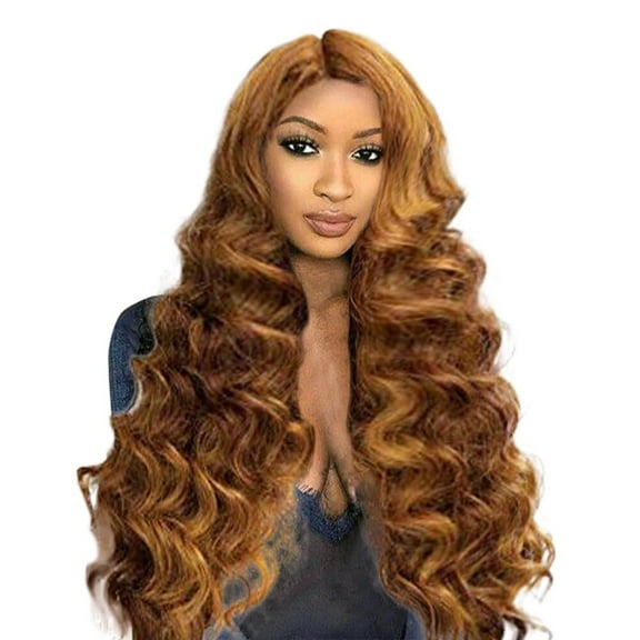 UTOURS Long Hair Fashion Lady Wig Curly Women Party Gold wig Outre Braiding Hair Crotchet Hair