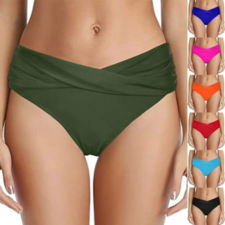 Jinhomg Women s Bikini Bottom 2025 Trendy Twist Front Cheeky Swimsuit High Waisted Ruched Bathing Suit Bottoms Summer Vacation Swimwear Red XL