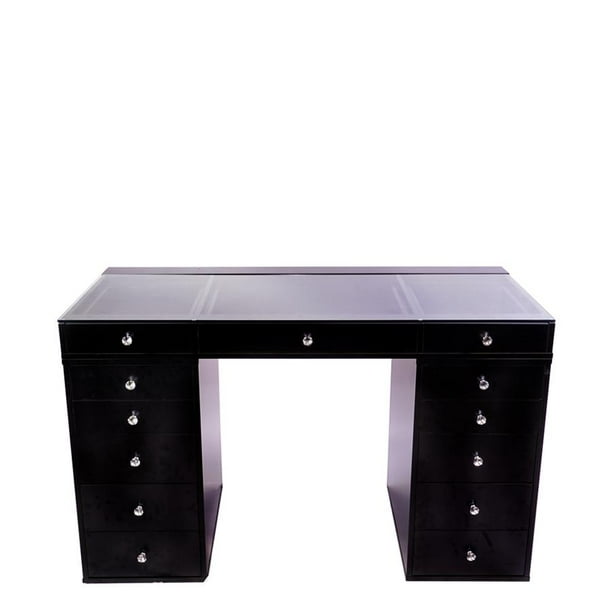 Impressions Vanity Desk Slaystation 2.0 Makeup Vanity Table with 5 Drawer Units Bundle and