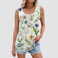thumbnail image 2 of Gamivast Cute Tank Tops for Women Plus Size Floral Graphic Crew Neck Tunic Blouses Casual Sleeveless Loose Fit Shirts Summer Trendy Vacation Tops, 2 of 6