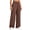 #9170:1 Pack, Dark Brown, variant on Cadmus Womens High Waist Stretch Wide Leg Lounge Pants Loose Fit Yoga Workout Sweatpants with Pockets, Light Grey, L