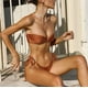 thumbnail image 2 of Traje de baño dividido de color sólido Traje de baño de mujer Bikini sin tirantes Bikini Diseño de color puro, 2 of 5