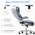 thumbnail image 6 of HomeZeer Big and Tall Office Chair 400lbs, High Back Leather Executive Office Chair with Adjustable Armrest, Modern Ergonomic Office Chair with Wide Seat and Lumbar Support, Blue, 6 of 9