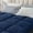 Blue, variant on King Size Mattress Topper White Luxury Down Alternative Fiber Mattress Topper with Elastic band