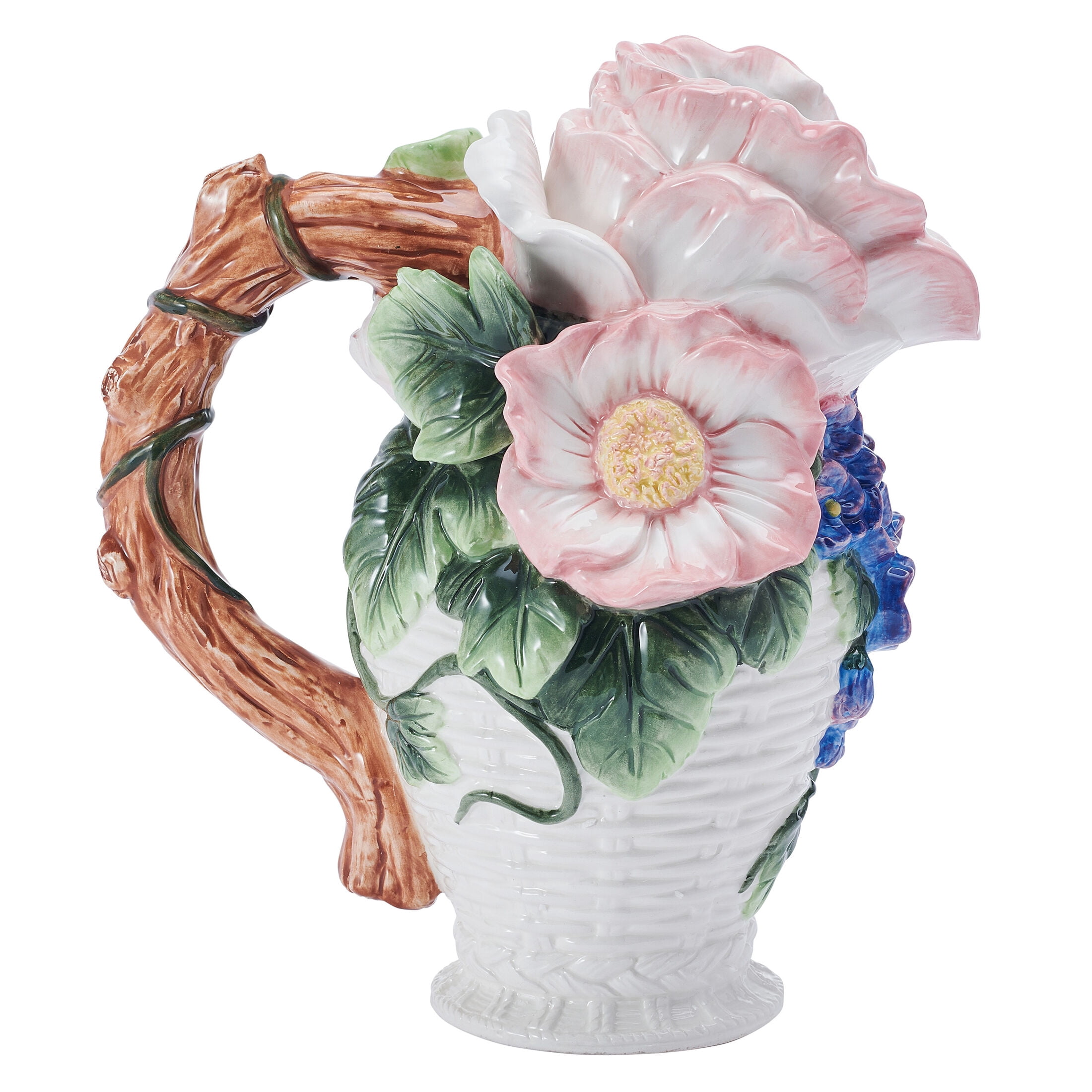 Fitz and Floyd Jardin Bouquet Flower 9 1/2 in Pitcher