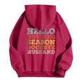 thumbnail image 4 of WEAIXIMIUNG Robe Sweat à Manches Courtes pour Femmes Col Rond Décontracté avec Poche Imprimé Lettres Anglaises, 4 of 5