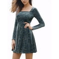 thumbnail image 1 of INSPIRE CHIC Vestidos de fiesta para mujeres con estampado de estrellas, escote cuadrado, vestido de prom vintage mini de terciopelo L gris, 1 of 8