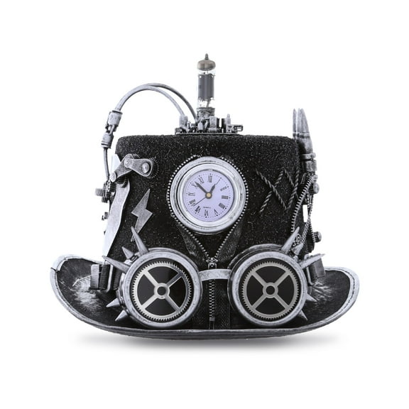 Steampunk Time Traveler Goggles Top Hat, Novelty Costume-Silver