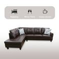 thumbnail image 2 of PonLiving Sectional Sofa Set for Living Room Furniture Set，Faux Leather L-Shape Sectional Sofa, 2 of 12