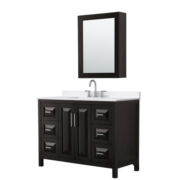 Wyndham Collection Wcv252548s-Qtz-Us3med Daria 48" Free Standing Single Basin Vanity Set -