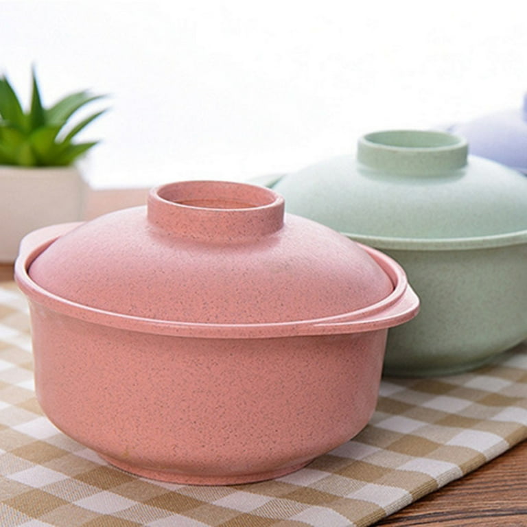 Ceramic Ramen Bowl Set for Instant Noodles With Lid 32 oz