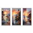 thumbnail image 2 of Designart "Ibizas Spain Sunset II" Spain Framed Wall Art Set Of 3 - Yellow Spain Frame Gallery Set For Office Decor, 2 of 7
