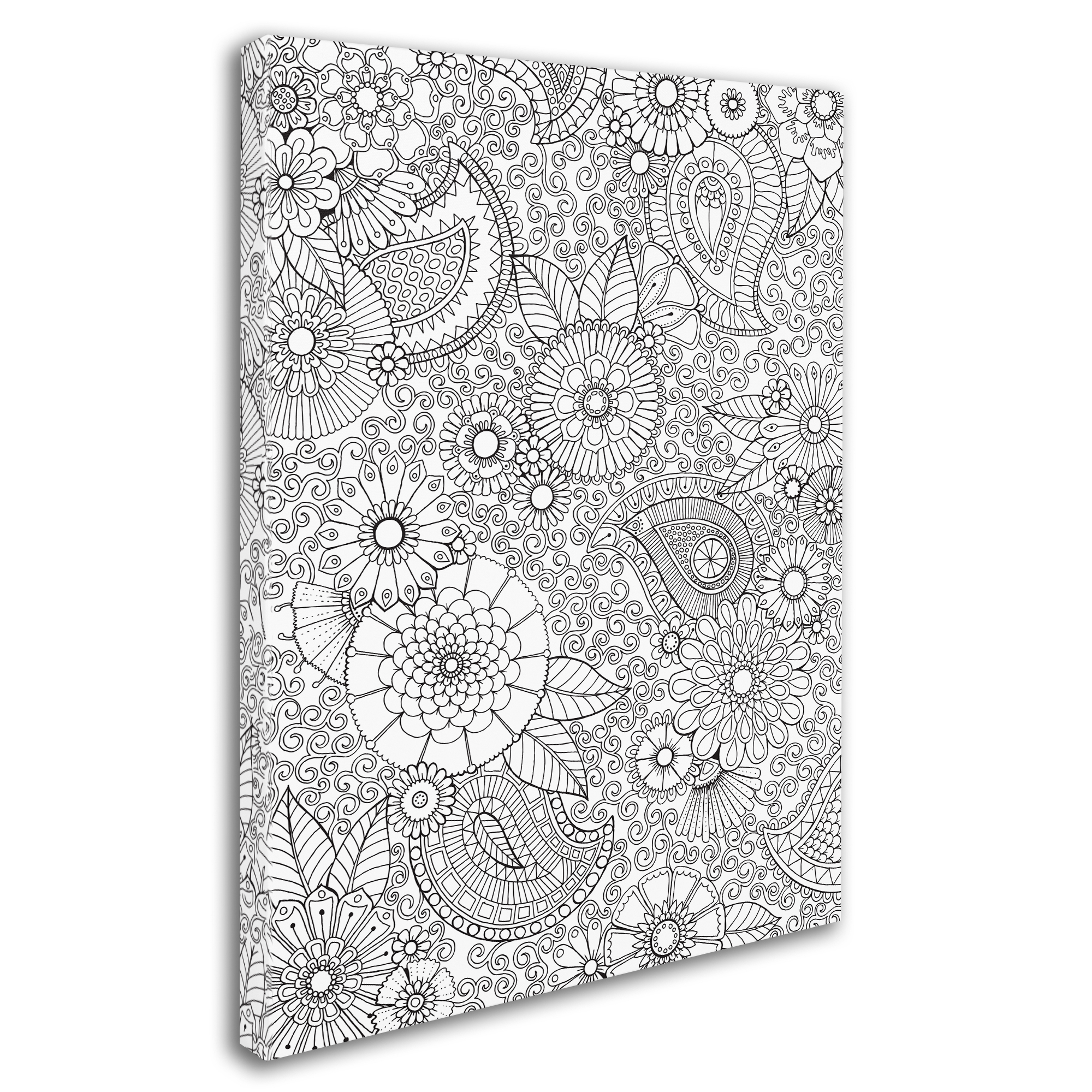 Trademark Fine Art "Paisley Floral" Canvas Art by Hello Angel