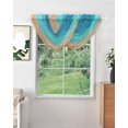 thumbnail image 2 of Waterfall Valances for Windows, Aqua Ombre Coastal Kitchen Sheer Valance Curtains, Summer Nautical Beach Ocean Seaside Rod Pocket Elegant Swag Valances for Living Room Bedroom, 47.2"x38.5", 3 Panel, 2 of 8