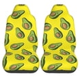 thumbnail image 2 of XMXT 2Pcs Car Seat Cover Decor Protector, Avocado Pattern Yellow Front Seat Covers for Cars SUVs, Universal Fit, 2 of 9