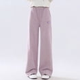 thumbnail image 7 of Xyant Girls Wide Leg Elastic High Waisted Pants Sweatpants Baggy Track Pants Trousers Casual Streetwear Size 3-14T (Purple,9-10 Years), 7 of 7