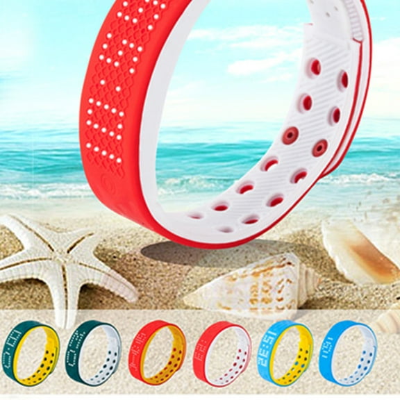 Raindrops Red Bracelet with Silicone Band, LED Display, Accurate Step Counter and Fitness Tracker