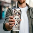 thumbnail image 5 of Sweet Ragdoll Cats 20oz Insulated Water Bottle Skinny Tumbler Includes Straw, 5 of 7