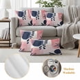 thumbnail image 6 of Pink Abstract Art Outdoor Waterproof Pillow Covers, Modern Geometric Navy Blue Art Decorative Square Throw Pillowcase Sofa Cushion Sham for Patio/Couch/Chair, 18"x18" 2 Pack, 6 of 8