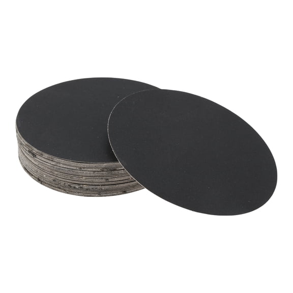 50 Pcs Round Sandpaper 600 Grit Hook and Loop Sanding Sheets Universal for Automotive Refinishing 100x100mm Silicon Carbide Black