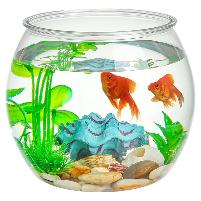 1 Ensemble Aquarium en Plastique pour Poissons Rouges et Petites Tortues Entretien Facile