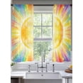 thumbnail image 2 of Colorful Sun Sheer Curtains 2 Panels Set Cartoon Watercolor Red Yellow Blue Sunshine Stars Sheer Window Curtains Light Filtering Rod Pocket Voile Drapes for Bedroom Living Room 52"x63", 2 of 9