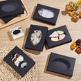 thumbnail image 5 of 20 Packs 5.5x3.9x1inch Clear Oval Window Gift Boxes Black Kraft Paper Present Boxes for Party Favor Treats Handmade soap and Jewelry Packaging DIY Black, 5 of 6