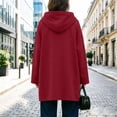 thumbnail image 6 of Trendy Hoodies for Women Oversized Pullover Long Hooded Sweatshirt With Drawstring Side Placket Large Pocket Loose Long Sleeved Casual, 6 of 8