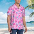 thumbnail image 3 of Fuzoiu Donuts Print Hawaiian Shirt for Men, Summer Beach Casual Short Sleeve Button Down Shirts, Men’s Beach Summer Shirts with Pocket,3X-Large, 3 of 7