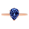 thumbnail image 7 of Solitaire Engagement Ring for Women - 1ct Simulated Tanzanite in 14K Rose Gold Promise Ring, 7 of 7
