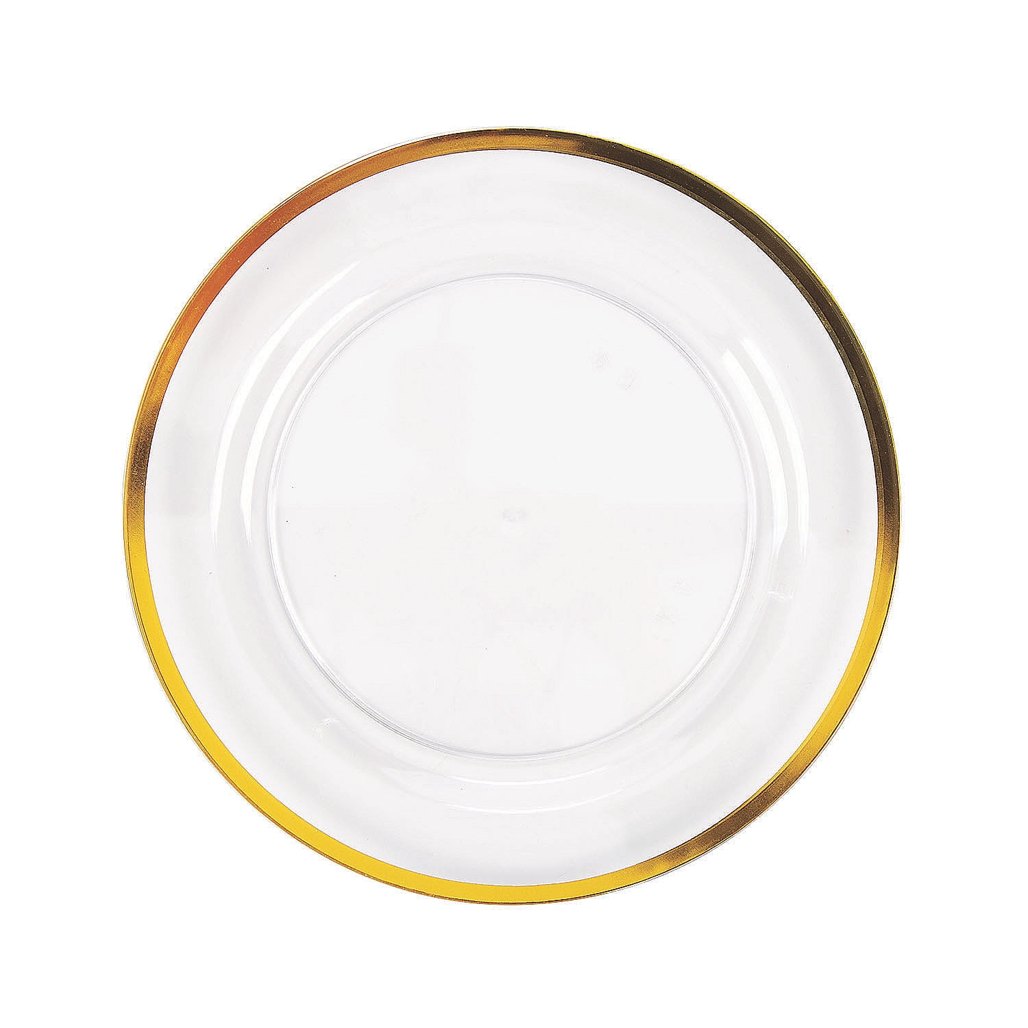 Premium Clear Dinner Plate W/ Gold Trim Party Supplies 25 Pieces