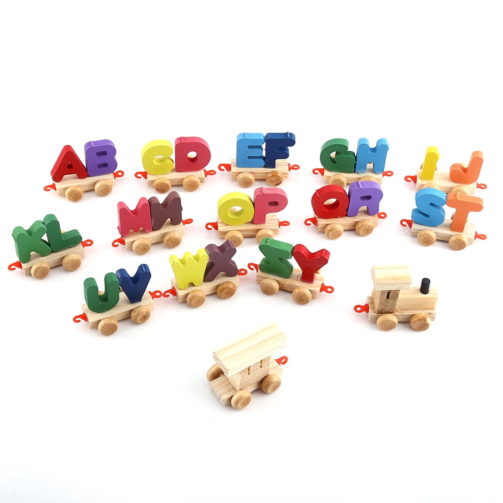 wooden letters train