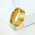 thumbnail image 4 of 18K Gold Plated Stainless Steel Band 7mm Men's Matte Finished Ring #8 9 10 11 12, 4 of 6