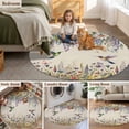 thumbnail image 5 of Spring Floral Round Area Rug 7Ft Washable Circle Rugs for Dorm Laundry Room, Daisy Sunflowers Wisteria Hummingbird Beige Non-Slip Carpet Floor Mats Indoor Outdoor Carpet Runner Aesthetic Home Decor, 5 of 8