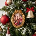 thumbnail image 2 of Christmas Photo Ornament,Picture Frame Cedar Decoration Bow Top Design Hanging Keepsake for Christmas Tree Mantel Home Decor, 2 of 5
