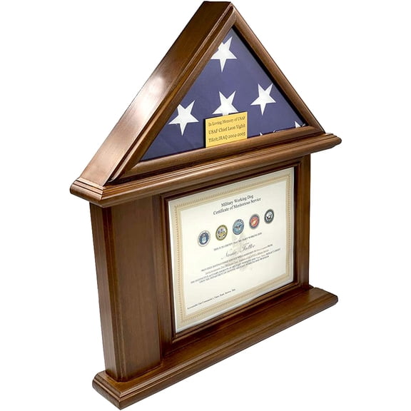 DECOMIL Flag Display Case with Certificate Customize (Flag Case with Certificate - 2) - Customize Name Plate
