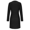 thumbnail image 6 of Oksale Ribbed Knit Sweater Dress for Women 2025 Fall Long Sleeve Sweaters Casual Crewneck Knee Length Dresses Slim Fit Soft Winter Tops Black M, 6 of 8