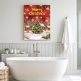 thumbnail image 6 of Canvas Wall Art, Red Green Christmas Framed Canvas Prints for Bathroom Hallway, Winter Snowflakes Xmas Trees Village Small Gallery Wrapped Wall Decor for Home Office, Gifts, 8"x10" Ship Next Day, 6 of 9