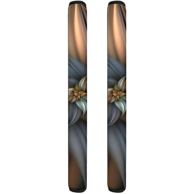 NETILGEN Refrigerator Door Handle Covers, Brown Flower Fridge Handle Cover, Handmade Decor Protector for Ovens, Dishwashers, Keep Your Kitchen Appliance Clean from Smudges, Food Stains