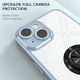 thumbnail image 2 of Allytech for Apple iPhone 13 Case, 360° Rotatable Ring Holder Kickstand Magnetic Shockproof TPU Frame Transparent Acrylic Back Phone Protective Shell Case Cover for iPhone 13 5G 6.1 inch 2021, Blue, 2 of 5