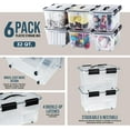 thumbnail image 4 of Lifemaster Stackable Storage Box Set - 6 Pieces 32 Quarts Multi-purpose, Space-Efficient Stackable Storage Boxes with Nestable Design, Secure Latches, Easy-Move Wheels & Pull-Out Base - Clear, 4 of 9