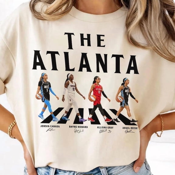 The Atlanta Women’s Basketball Players Graphic T-Shirt, Retro Sports Fan Tee, Basketball Team Shirt