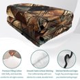 thumbnail image 4 of Queen Quilt Set 90''x96'', Brown Teal Geometric Lightweight Bedspread Coverlet Set with 2 Pillow Shams, Retro Modern Plaid Abstract Art Breathable All Season Quilt Bedding for Bedroom/Guest Room, 4 of 9
